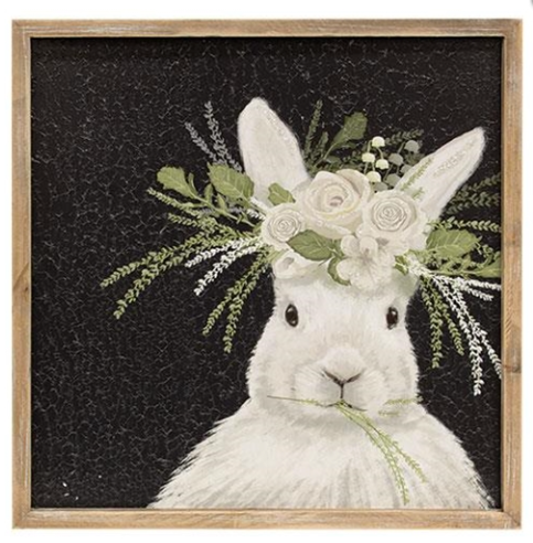 *Sparkle Floral Crown Bunny Sign