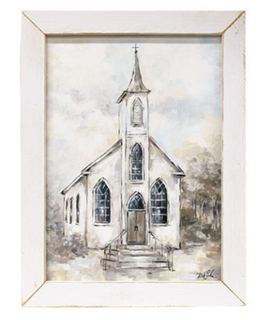 Painted White Church Framed Print