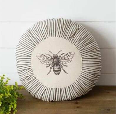 Round Pleated Bee Pillow