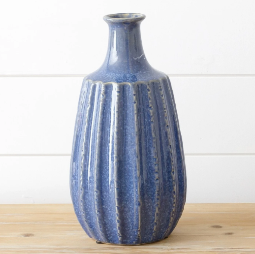 Nautical Blue Ceramic Vase
