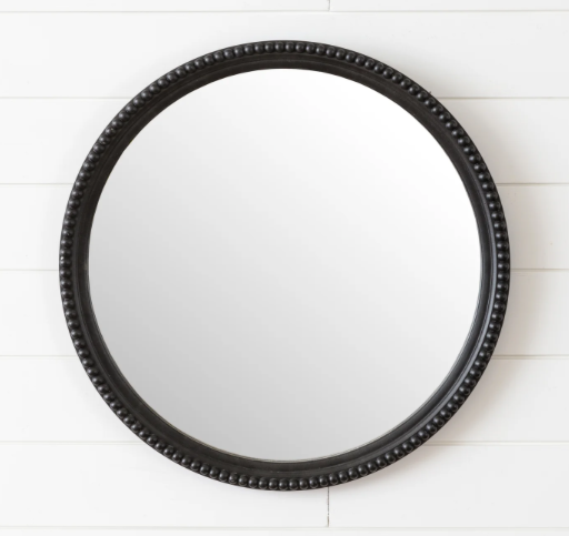 Black Beaded Round Mirror - Creating Country Decor