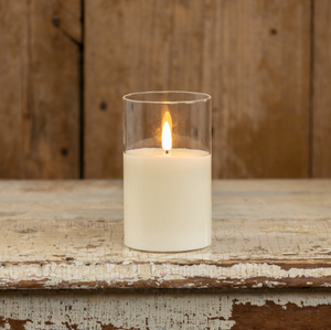 *Clear Glass 3D Flame Candle