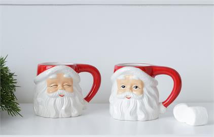 *Classic Santa Mugs/ set of 2