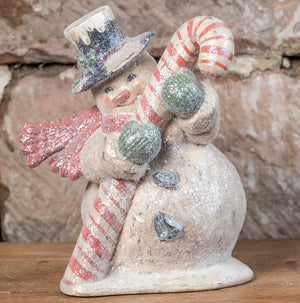 Vintage Candy Cane Snowman