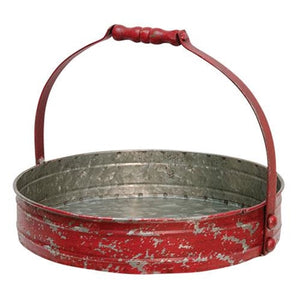 *Red Distressed Metal Tray