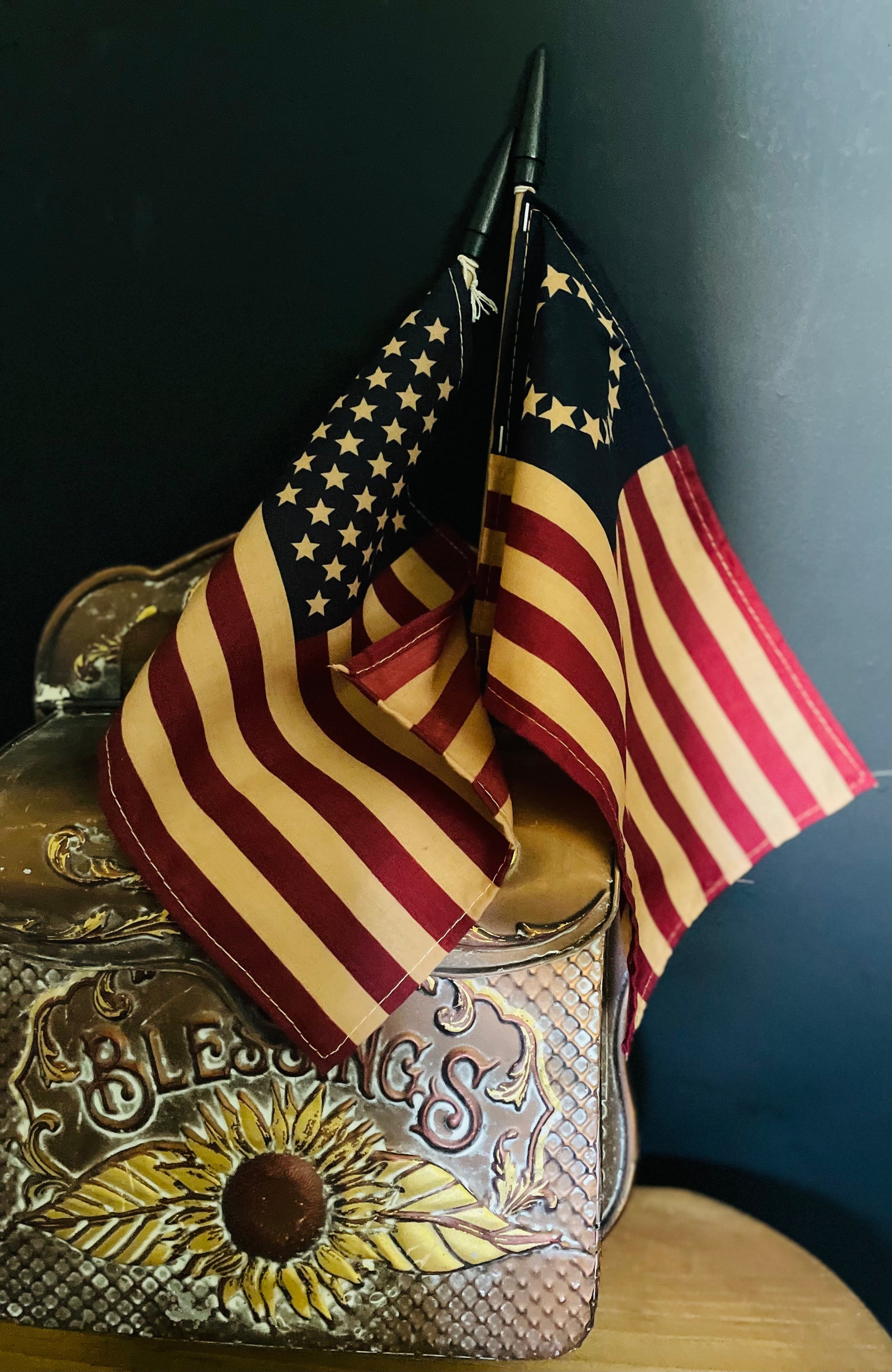 Bandera americana en palo / paquete de 2 