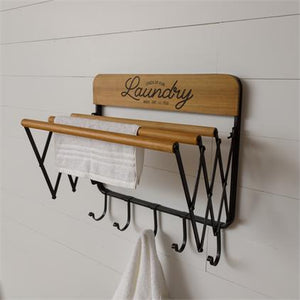 *Laundry Wall Rack with Hooks