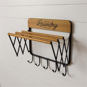 *Laundry Wall Rack with Hooks